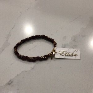 Ettika Gold and Brown Braided Bracelet